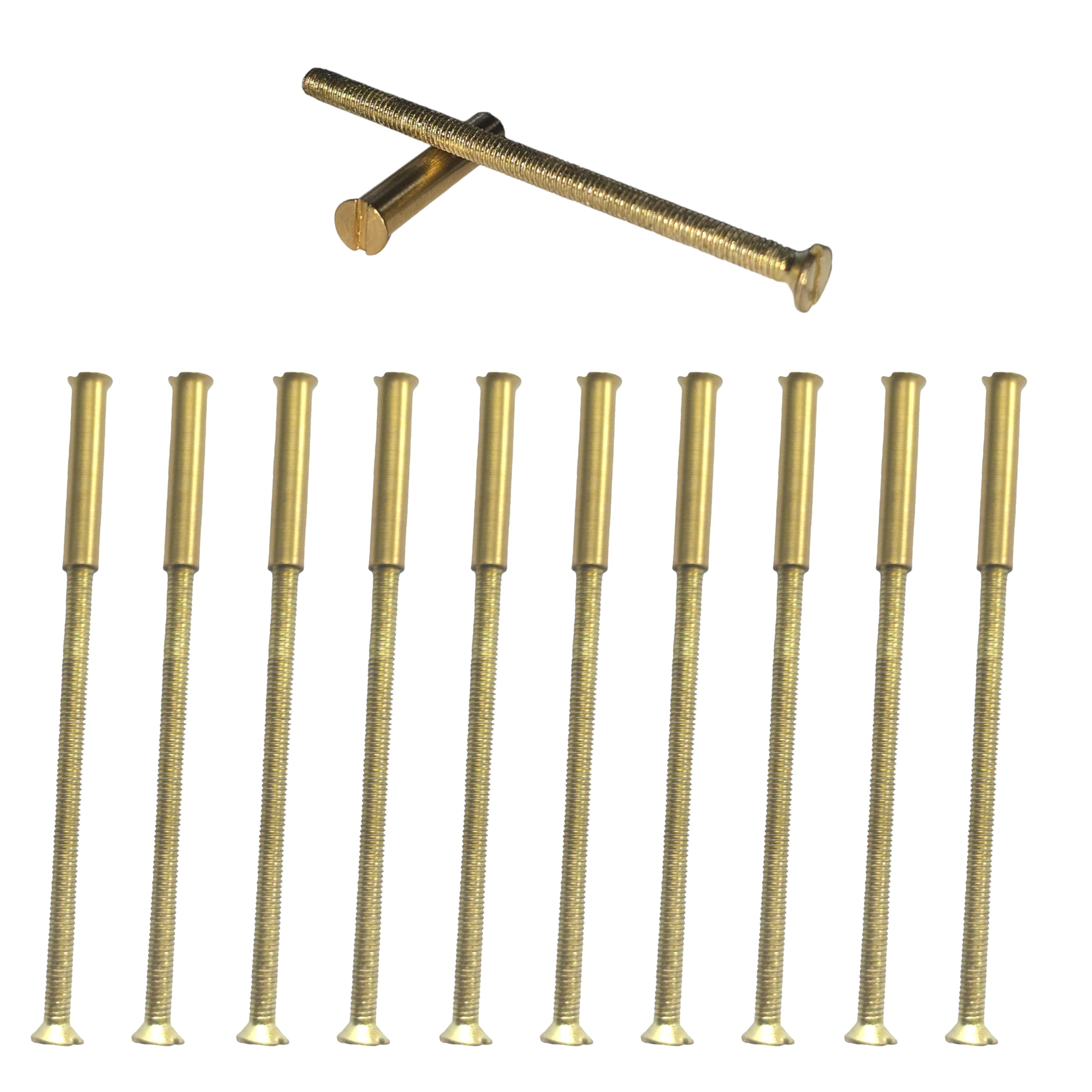 M3 Door Handle Screws Brass with Bolt Connecting Sleeve Male to Female for Door Handle, Knobs Escutcheons and Others (pack of 10) — image 1