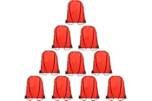 Svaldo 12/20/30 Pack Red Bulk Cinch Bags, 13x17 Inch Polyester Non-nylon Sport Drawstring Bags, Non-reflective DIY Party Favors Bags, Outdoor Backpack for Sport Gym Fitting
