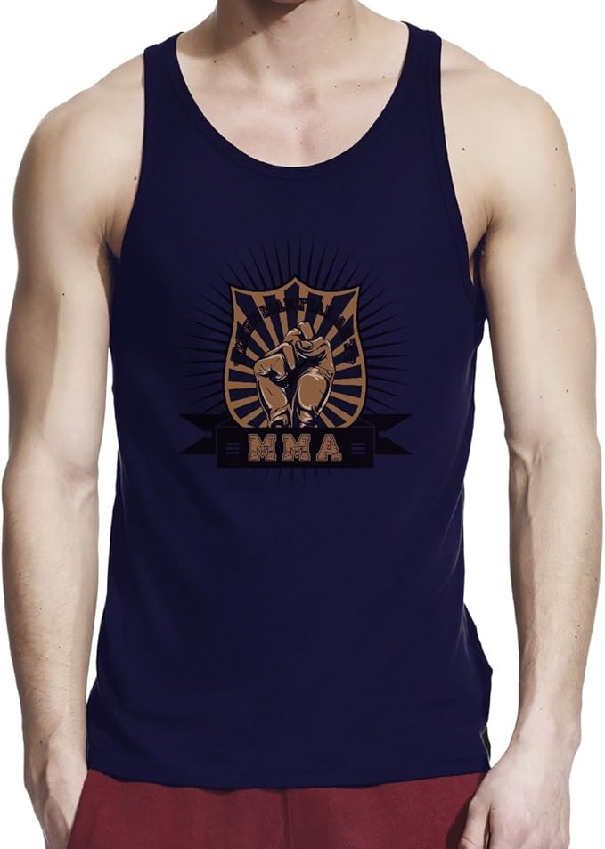 Fight MMA martial arts , Men Black/Navy Blue 100 Softstyle