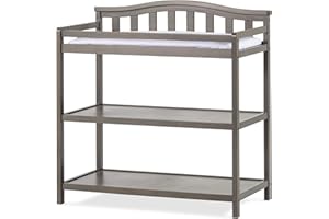 Child Craft Arch Top Dressing Changing Table with Pad, 1 Count (Pack of 1), Dapper Gray