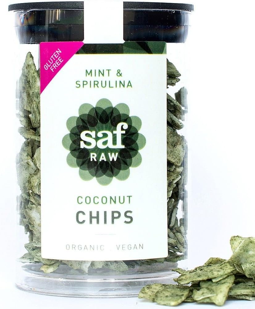 Saf Raw Coconut Chips - Mint & Spirulina 30g
