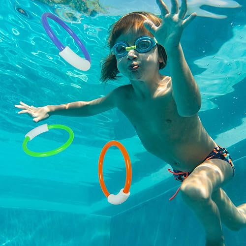 Diving Toys SelfTek 30 PCS Pool Toys Set - Swim Through Rings & For ...