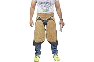 Equine Care Farrier Apron Chaps – Cowhide Suede Leather & Canvas, Adjustable Waist 28"-52" with Back Support, Tool Pockets & Nail Magnets – 23", 25", 27", 29" for Horse Shoeing (25 inches (65 cm))