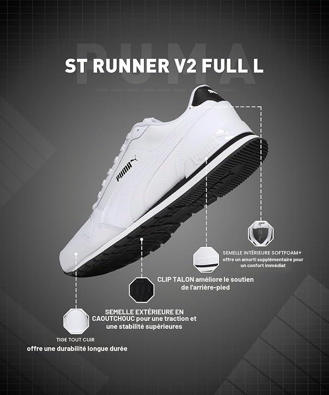 St Runner V2 Full L, Baskets Mixte,Puma Blanc-Puma Blanc , 46 EU — photo 6 sur 7
