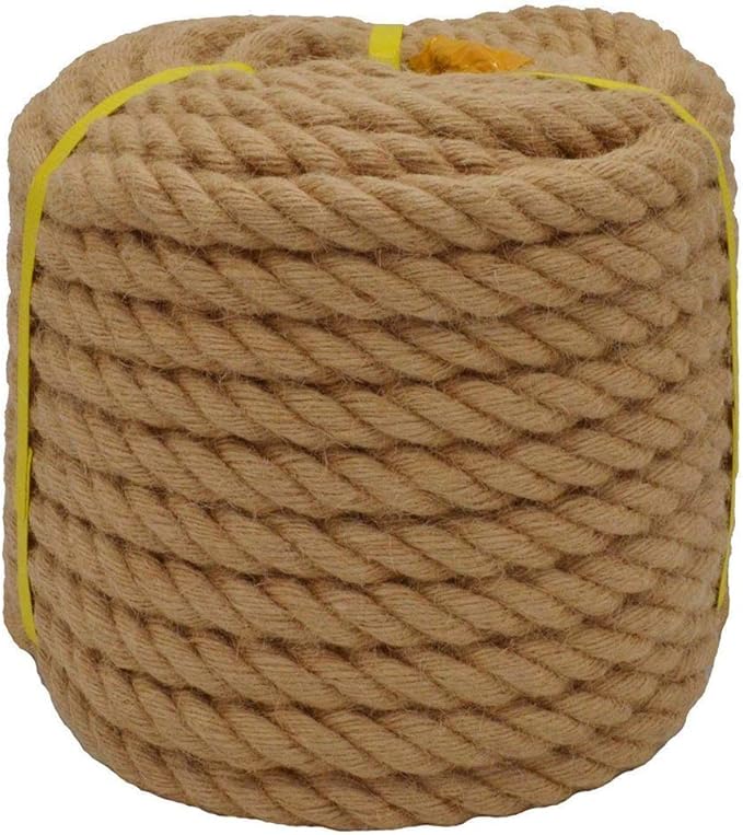 Natural Thick Hemp Rope, Twisted Jute Rope Safety Rope 30mm/35mm, 5