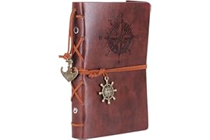 Vintage Diary Planner – Leather Pocket Journal | A6 Refillable Notebook for Drawing, Daily Planning, and Creative Writing, St
