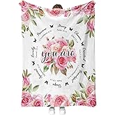 Hohoto Christian Blanket Gifts for Women Girls Mom Wife Female Friends Birthday Christmas Catholic Spiritual Baptism Comformation Inspirational Religious Faith Gift Godmother Sisters Throw 50"x60"