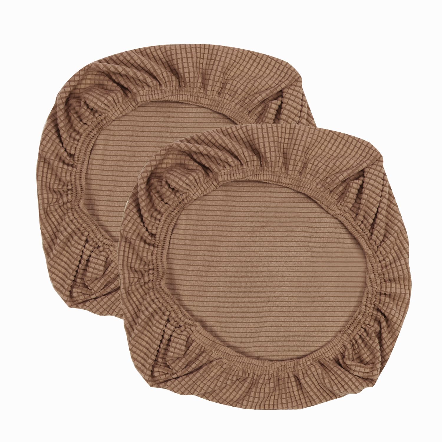 Yikko Elastic Stretch Spandex Chair Seat Covers Slipcovers Washable fit for Office Chairs,Dining Room Chairs,Bar Wedding Party Decor (2, Brown)