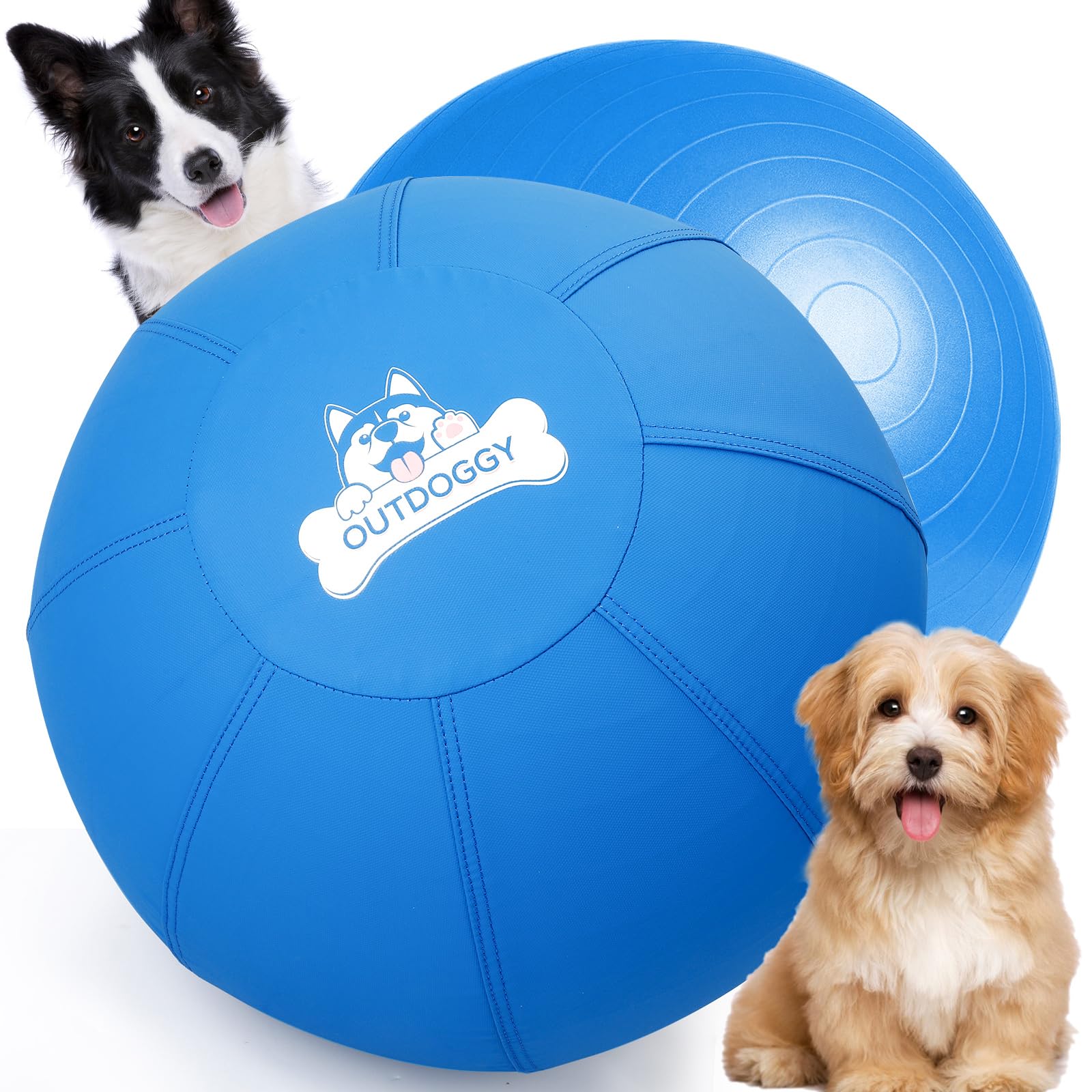 Photo 1 of Herding Ball for Dogs 18 Inch - Dual-Layer Heavy Duty Herding Ball for Australian Shepherds, Border Collies & Corgis | Outdoor Herding Toy for Small/Medium Dogs - Backyard Training and Play - Blue