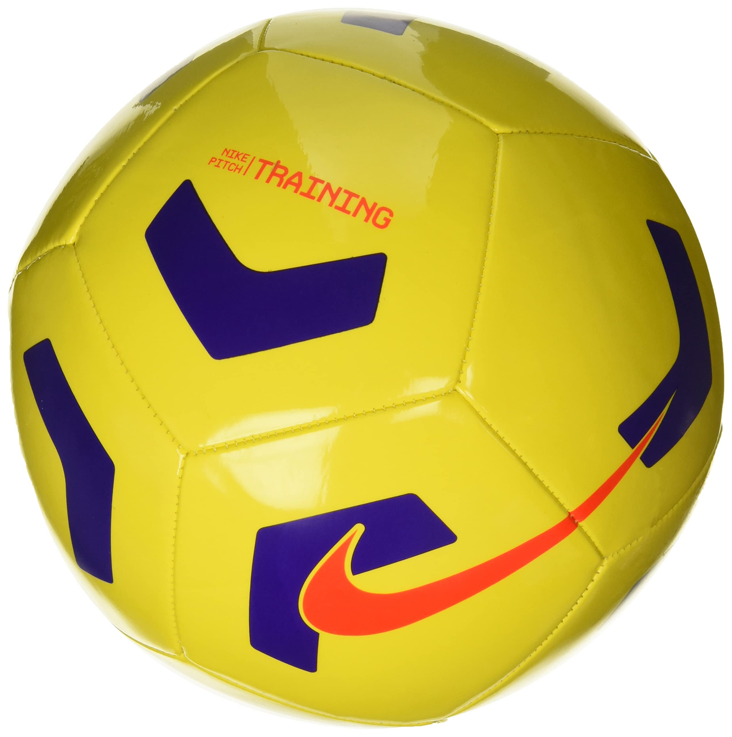 NIKE CU8034-720 Pitch Training Recreational soccer ball Unisex Yellow/Violet/Bright Crimson 4