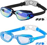 COOLOO Kids Swimming Goggles 2 Pack Anti-Fog UV Protection Waterproof
