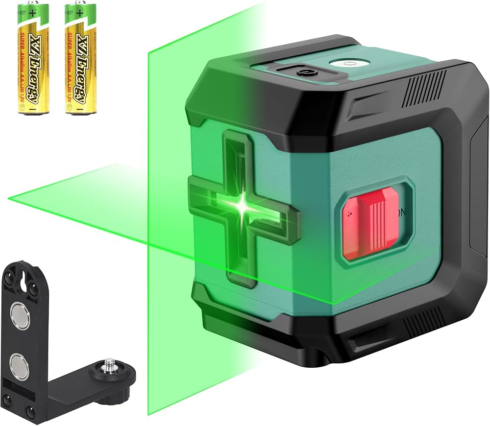 HYCHIKA Laser Level 15 M Green Self Leveling Cross Line with Magnetic Bracket