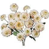 GhuaH 3 Pcs Artificial Flowers Spring Summer Champagne Zinnia Silk Flowers with Stems Zinnia Elegans Artificial Flowers for Outdoors Floral Arrangements Table Centerpieces Wedding Party Home Decor