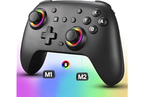 vaomon PC Controllers for Gaming Compatible with Switch Controller/Switch Lite/OLED, Wireless Switch Controllers Work with iOS/Android/PC with RGB Light, Programmable, TURBO & Wakeup