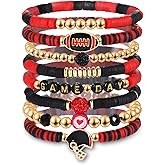 XOCARTIGE Surfer Heishi Bracelets for Women Stackable Rainbow Vinyl Disc Clay Beaded Stretch Bracelets Elastic Layering Friendship Bracelets Boho Summer Beach Jewelry