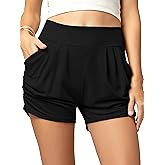 Conceited Women’s Shorts with Pockets - Ultra Soft Stretch - High Rise - Casual - Pleated