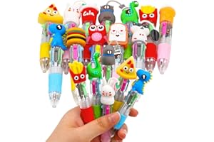 CZWZ 12Pcs Mini Multicolor Pens in One 4-in-1 Cute Pens Bulk for Kids, Ballpoint Pen for Birthdays and Children's Parties, Fun Pens Gifts Assorted Ink Kawaii Pens