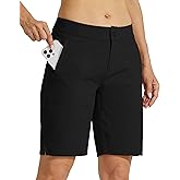 Willit Women's Golf Hiking Shorts 9" Quick Dry Athletic Long Casual Summer Shorts Zipper Pockets Water Resistant Lightweight