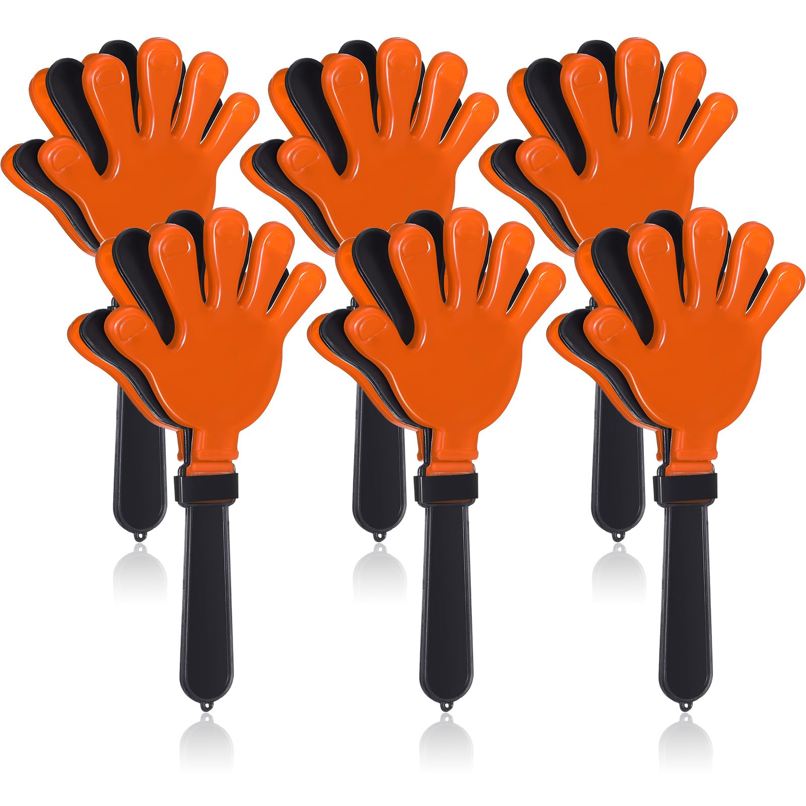 Photo 1 of ** 4 PCS ** Syhood 6 Pcs Hand Clappers 7.5 Inch Noise Makers Party Favors Plastic Clapper Sporting Events Cheers for Football Basketball Birthday Decorations Gift Supplies(Orange and Black)