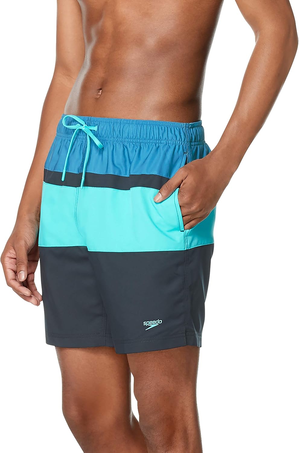 Speedo Mens Swim Trunk Mid Length Redondo Stripe Amazon.ca Clothing