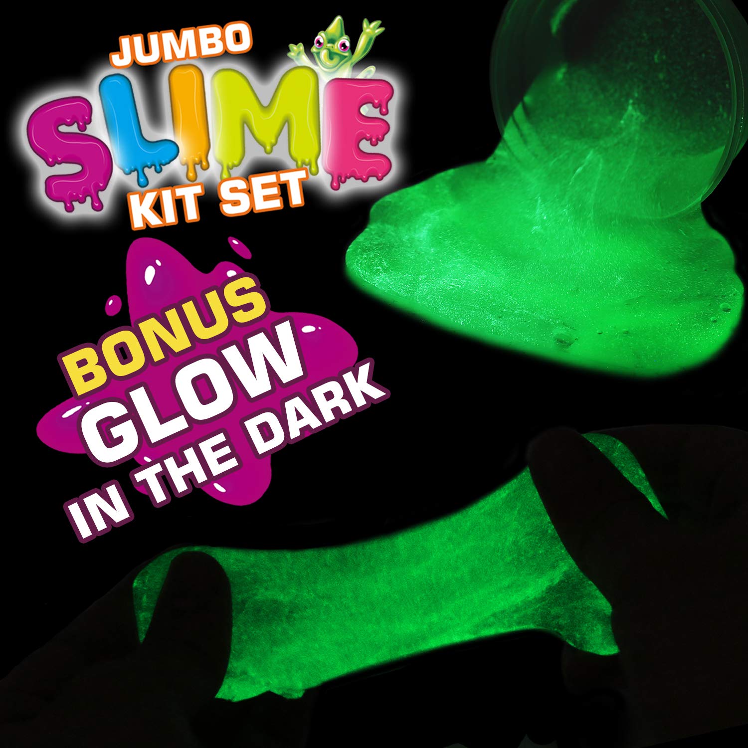126 Pcs DIY Slime Making Kit for Girls Boys - Birthday Idea for Kids Age 5+. Ultimate Supplies Include 28 Crystal Slime, 2 Glow in The Dark Powder, 48 Bottle Glitter Jar etc.