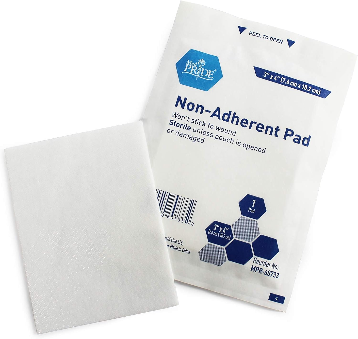 Medpride Sterile Non-Adherent Pads| 50-Pack, 3” x 8”| Non-Adhesive Wound Dressing| Highly Absorbent & Non-Stick, Painless Removal-Switch| Individually Wrapped for Extra Protection: Health & Personal Care