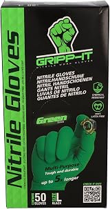 Protecton Gripp-It Nitrile Gloves - Size L - Green - 50 pcs Dispenser Box view 1