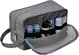 WANDF Toiletry Bag Water-Resistant Nylon Travel Dopp Kit A Denim Grey view 4