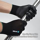 DEX FIT Prime Nitrile Work Gloves FN331 XS Black Thin Lightweight Touchscreen view 3