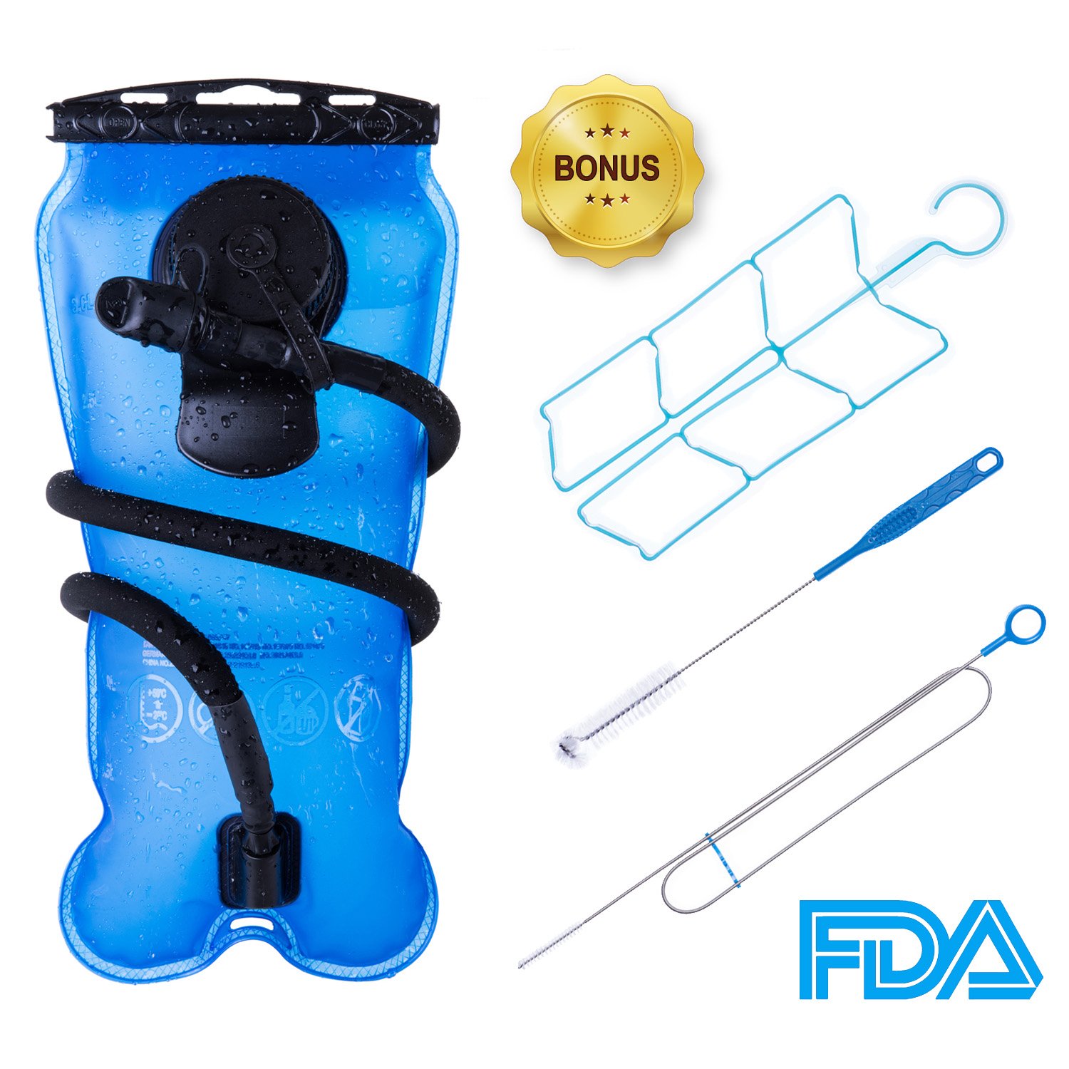 Amazon BONL Emerald Hydration Bladder 3 L Military Quality Water Reservoir 3 Litres Blue Cleaning Kit Sports & Outdoors