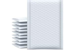 UCGOU Bubble Mailers 5x8.6 Inch Usable Size 5x7 Inch White 100 Pack Padded Envelopes Small Business Mailing Packages Self Seal Adhesive Waterproof Boutique Shipping Bags for Jewelry Makeup Supplies