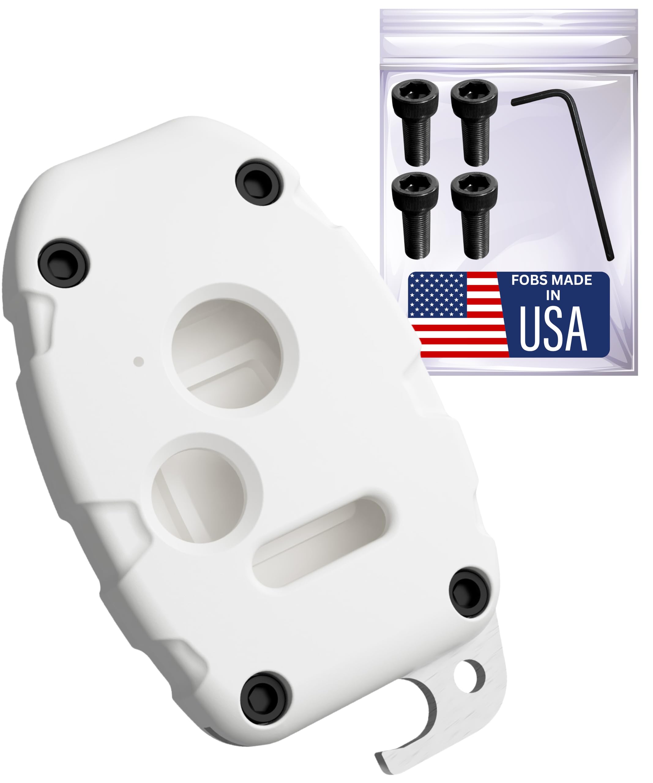Photo 1 of USA-Made for Honda Key Fob Shell | Crack-Resistant & Durable | Seamless Fit | Enhanced Longevity & Functionality | Integrated Bottle Opener | Easy DIY Installation (White, 3 Button)