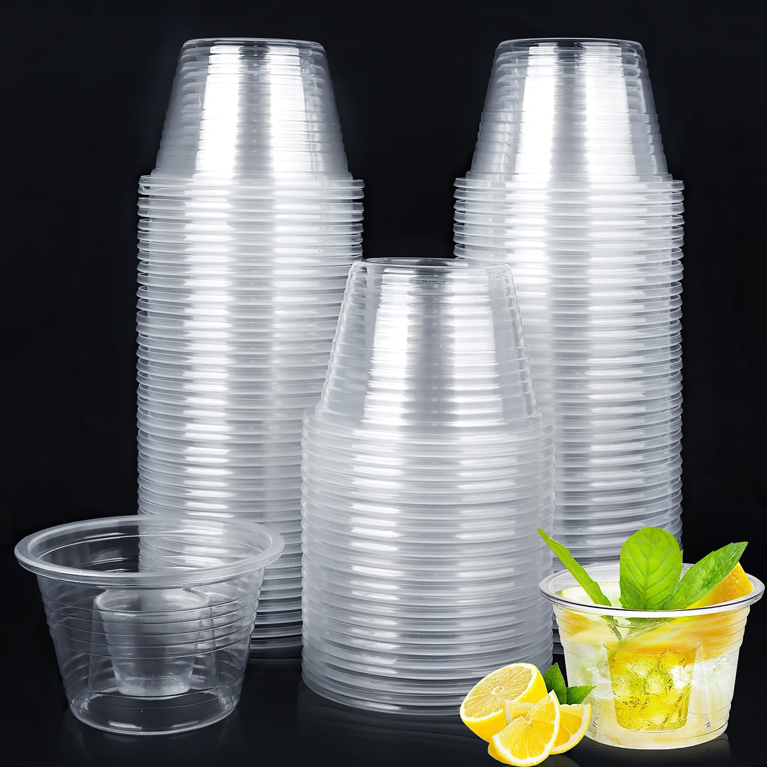 GUOSIYAO Shot Glasses Pack of 100 Plastic Bomb Shot Glasses Bomb Shot Cups Plastic Cups Bomb Shot Cups for Hunter Bomb Echer Reusable Spirits Plastic Cups