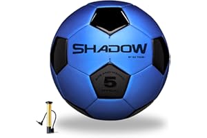 GX Tour+ Size 5 Official Soccer Ball, Blue and Black Classic Soccer Ball Size 5. Indoor and Outdoor. Tournament and Practice. Shadow Edition Syntethic Leather.