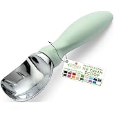 Spring Chef Heavy Duty Metal Ice Cream Scoop w/Soft Grip Handle, Pistachio | Professional Ice Cream Scooper for Kitchen, Dishwasher Safe Ice Cream Spoon for Gelato, Sorbet, Cookie Dough, Sundae