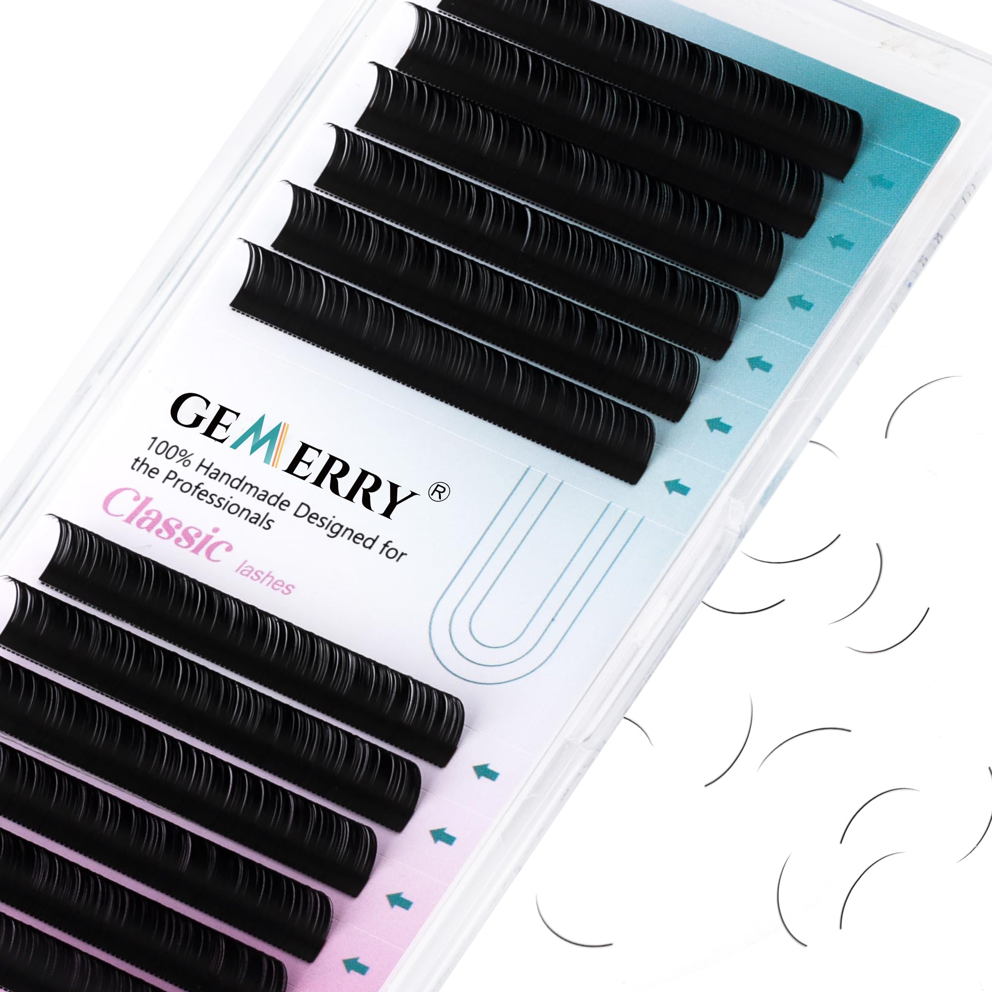 GEMERRY 1:1 Classic Individual Eyelash Extensions Russian Lashes 12mm 0.07 D Curl Black Silk Lashes Knot Free Falses Eyelashes