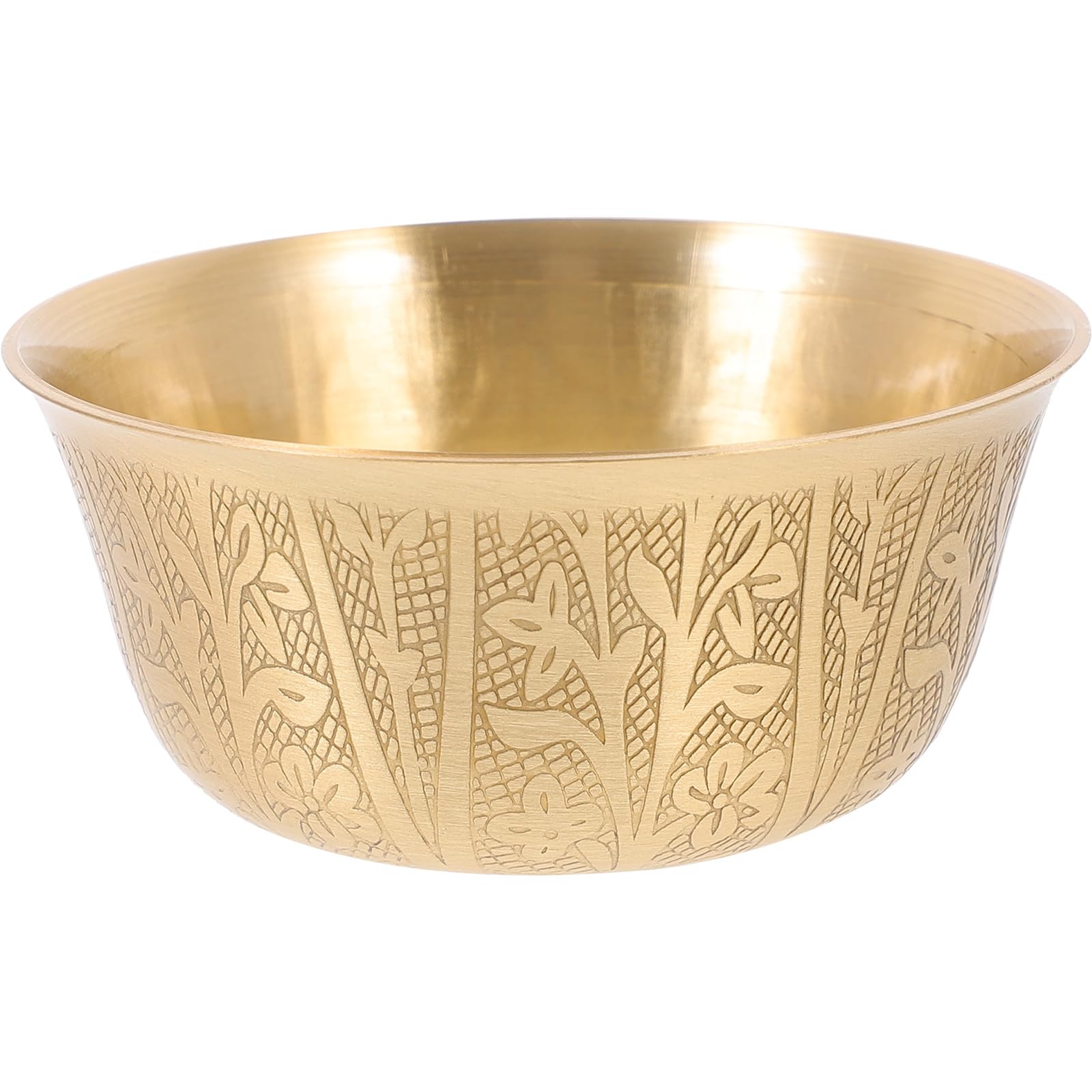 Cabilock Golden Copper Bowl for Worship and Home Decor - Smooth Edge, Polished Finish, Ideal for Buddhist Temple Offerings and Feng Shui