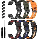 MDBBLBM 22mm Silicone Watchband Compatible with Garmin Tactix 8/Fenix 8 AMOLED 47mm/7 Pro/7/6 Pro/6/5 Plus/5, QuickFit Straps for Garmin Fenix E/Forerunner 965/955/945/Descent G2/G1 Solar