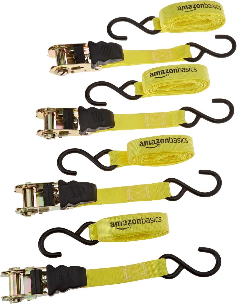 Amazon Basics Ratchet Strap Set of 4 635 kg 4.5 m 2.5 cm Wide
