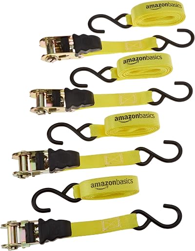 Amazon Basics Ratchet Strap Set of 4 635 kg 4.5 m 2.5 cm Wide