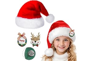 BleSky Christmas Santa Hat for Kids Baby Xmas Holiday Hat Unisex Velvet Classic Santa Claus Hat for New Year Festive