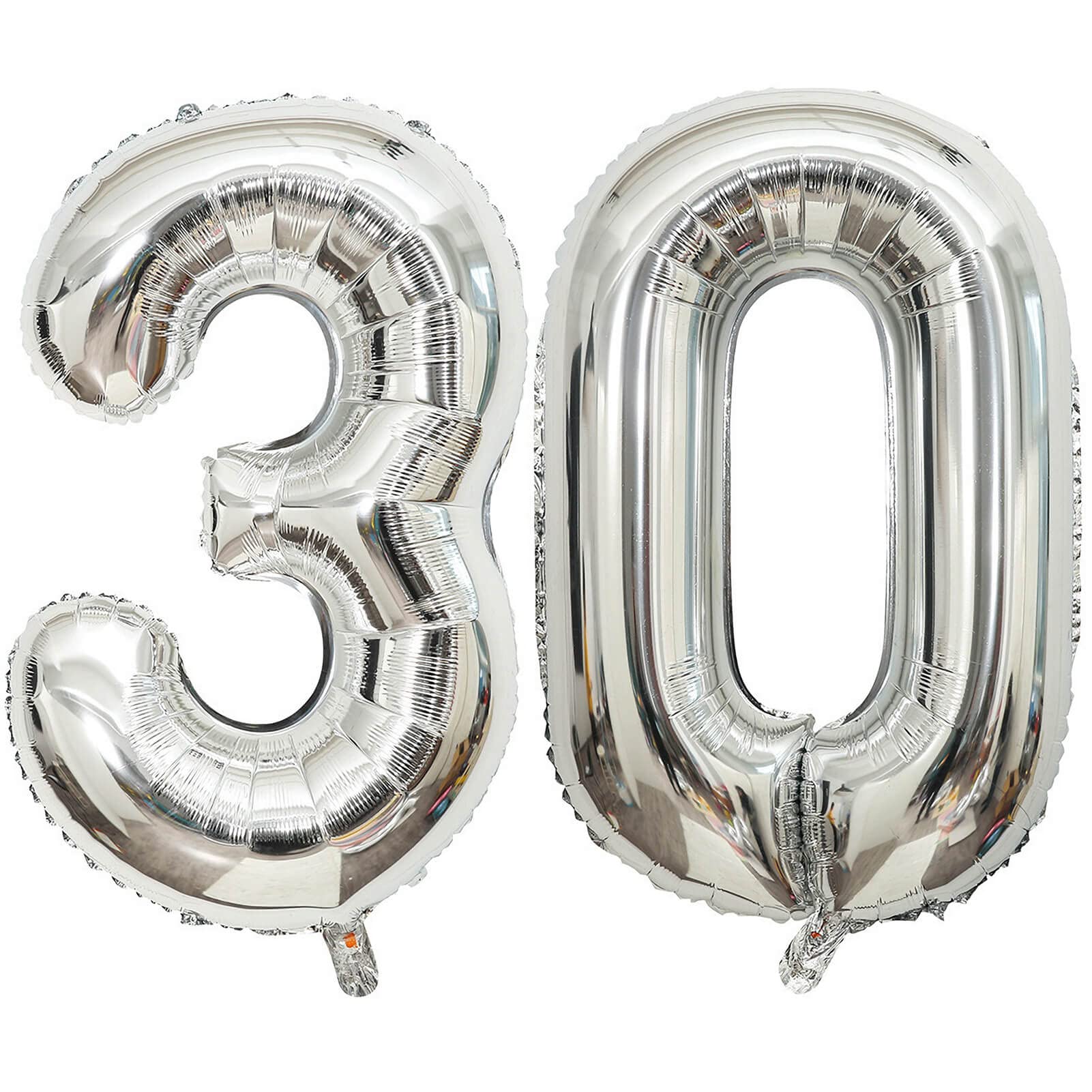 Photo 1 of 40 Inch Silver 30 Number Balloons Giant Jumbo Huge 30 Foil Mylar Helium Number Digital Balloons Silver Birthday Mylar Digital Balloons Dirty 30th Birthday Party 30th Anniversary Events Party