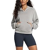 ODODOS Modal Soft Long Sleeve Cropped Hoodie for Women Oversized Pullover Sweatshirts with Pocket