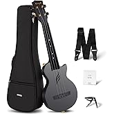 Enya Soprano Ukulele Carbon Fiber Nova U Mini 21" - Waterproof Ultra Portable Travel Ukulele with Case, Strap, Capo & Strings