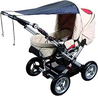 sunnybaby 11272 - Universal Sonnensegel für Kinderwagen & Sportwagen | Sonnenschutz | höchster UV Schutz UPF 50+ | verstellbar | Markisen-Rollofunktion - Farbe: SCHWARZ | Qualität: MADE in GERMANY