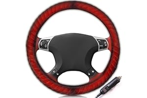 Heated Steering Wheel Warmer, Full Surround Universal Heated Steering Wheel Protector Cover, Fast Heating Warmer, Anti-Slip B