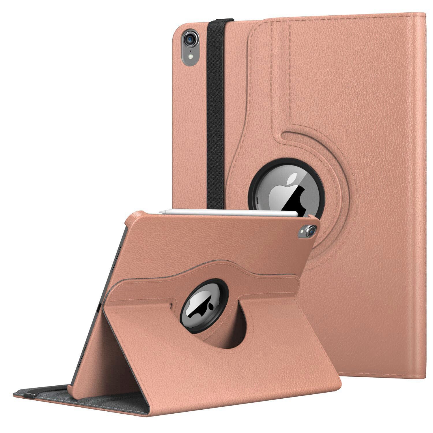 Rotate 360° Leather Stand Cover For Apple iPad 10th/11th Generation Released 2022/2025 and Model Numbers are A2757, A2777, A2696, A3355, A3356, A3354 (Rose Gold)