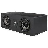 Micca MB42X-C Advanced 2-Way Passive Center Channel Speaker, Each, Black | Amplifier or Receiver Required, Dual 4-Inch Carbon-Fiber Woofers, 0.75-Inch Silk-Dome Tweeter, Home Theater, Surround Sound