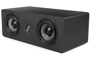 Micca MB42X-C Center Channel Speaker with Dual 4-Inch Carbon Fiber Woofer and Silk Dome Tweeter, Black