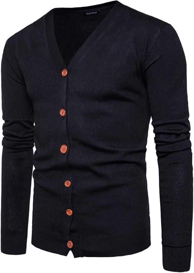 Men's VNeck Sweater Knitwear Solid Color Thin Stretch Slim